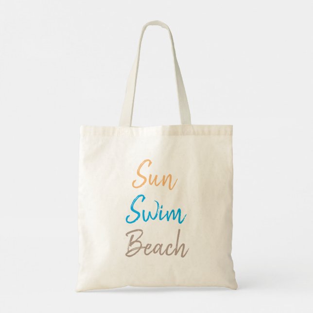 Bolsa Tote Sol Tendência Natação Praia Personalizado  (Verso)