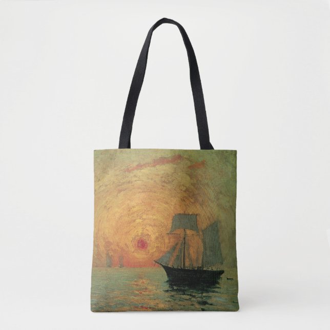 Bolsa Tote Sol Vermelho por Maxime Maufra, Impressionismo Ant (Frente)