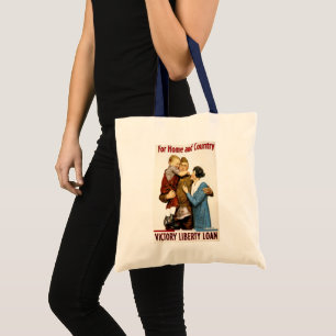 Bolsa Tote Soldado Patriótico Vintage para Empréstimo da Libe