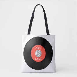 Bolsa Tote Solteiro de registro de vinilo, 45 RPM, Design
