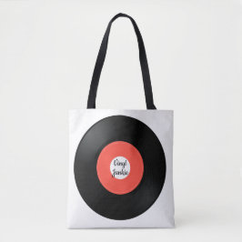 Bolsa Tote Solteiro de registro de vinilo, 45 RPM, Design