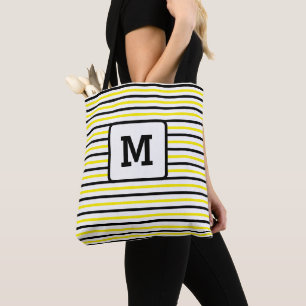 Bolsa Tote Solteiro Personalizado Preto Inicial com Faixa Am