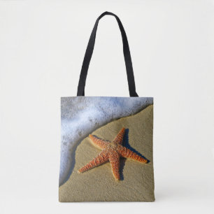 Bolsa Tote Solteiro Starfish na praia