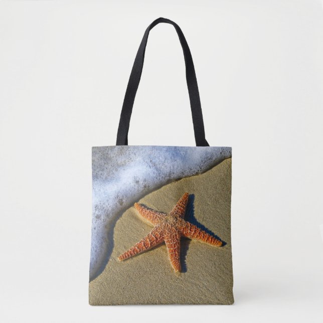 Bolsa Tote Solteiro Starfish na praia (Frente)