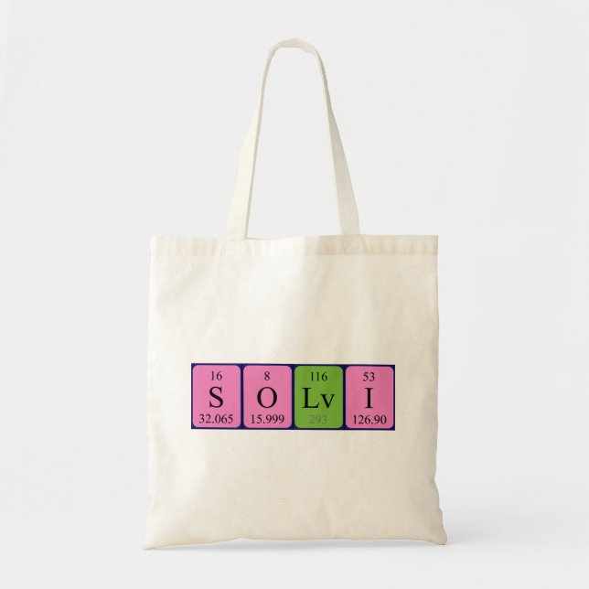 Bolsa Tote Sölvi periódico nome da mesa tote bag (Frente)