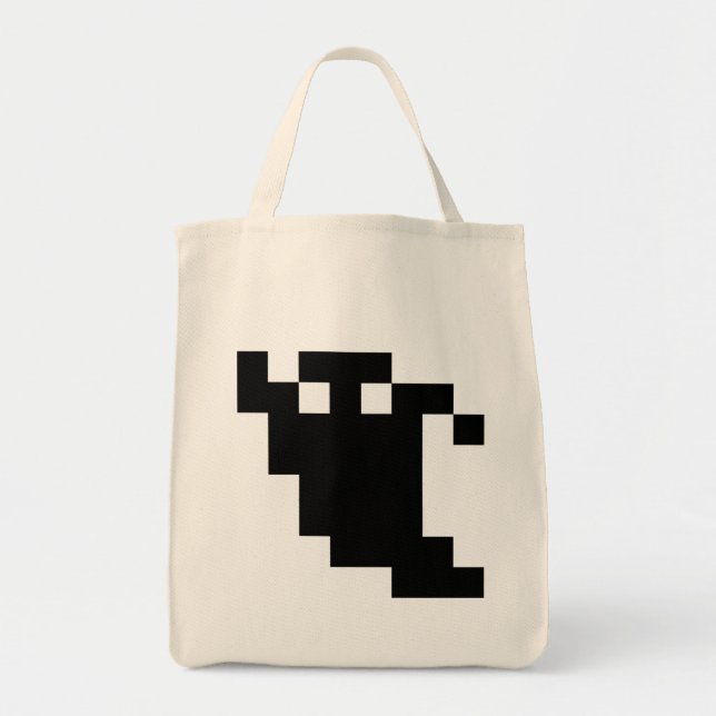 Bolsa Tote Sombra fantasma de pixel de 8 bits (Frente)