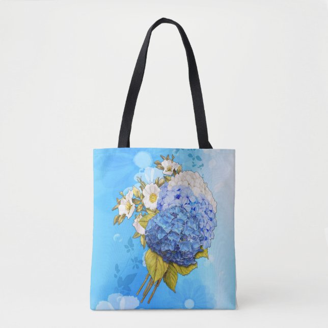 Bolsa Tote Sombras de Cor da Água Azul (Frente)