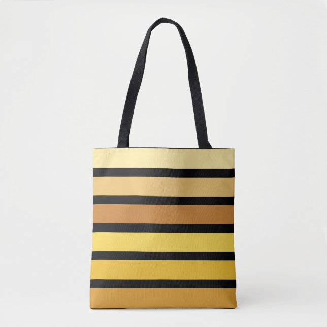 Bolsa Tote Sombras De Ouro Amarelo Em Preto (Frente)