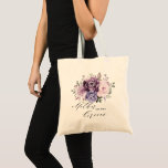 Bolsa Tote Sombras de Púrpura e Dusty Mãe do Chalé<br><div class="desc">A madre floral moderna e elegante de meio-verão do saco de totas de noivos apresenta um buquê de coloração d'água em tons de ameixa roxa, rosa poeirento, rosa poeirento, mauve, sábio com folhas botânicas verdes e eucalipto. Por favor, encontre mais designs e variações na minha loja de "blisswedingpaperie". E fique...</div>