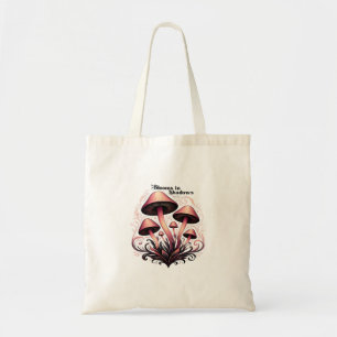 Bolsa Tote Sombras de Sangue - Whimsigoth Mushroom Art Pastel