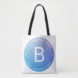 Bolsa Tote Sombreado Azul e Roxo com Texto Editável