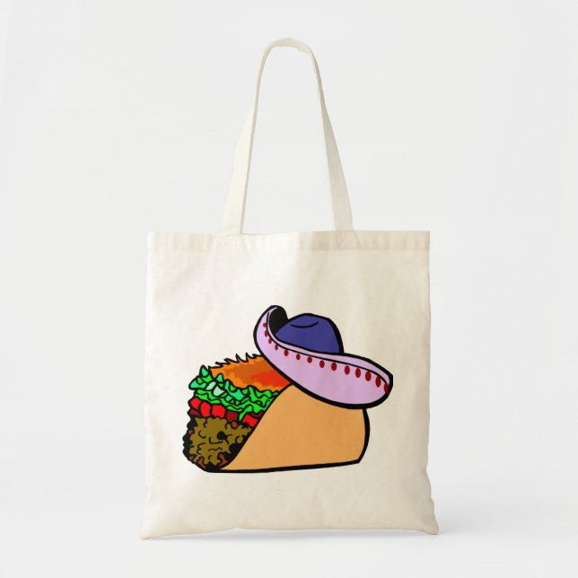 Bolsa Tote Sombrero Vestindo Taco (Frente)