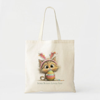 Bolsa Tote Some Bunny Loves You Cute Easter Cat 