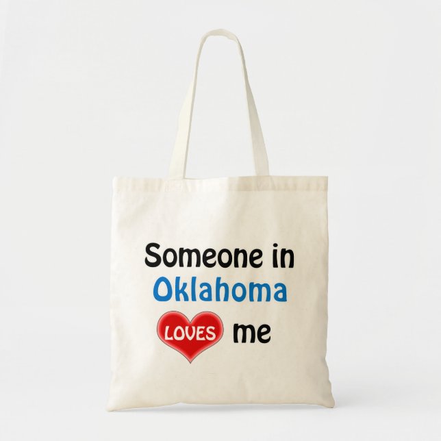 Bolsa Tote Someone in Oklahoma loves me (Frente)