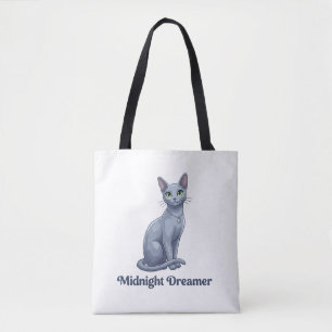 Bolsa Tote Sonhador da Meia-Noite Gato Celestial