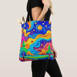 Bolsa Tote Sonhadora Noite: Paisagem Estelar