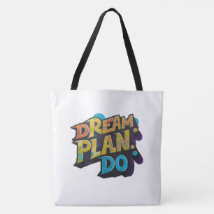 Bolsa Tote Sonhe. Planeje. Faça. - Ombro Motivacional