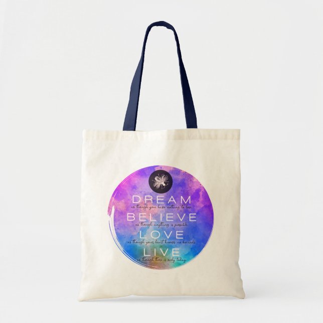 Bolsa Tote Sonho Bonito Acredite no Amor Inspirativo (Frente)