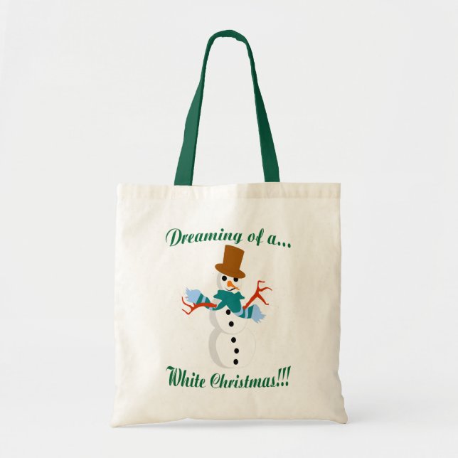 Bolsa Tote Sonho Com Uma Saco Branca De Tota De Natal (Frente)