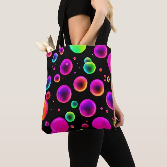 Bolsa Tote Sonho de Bolha Brilhante Arco-íris (Close Up)