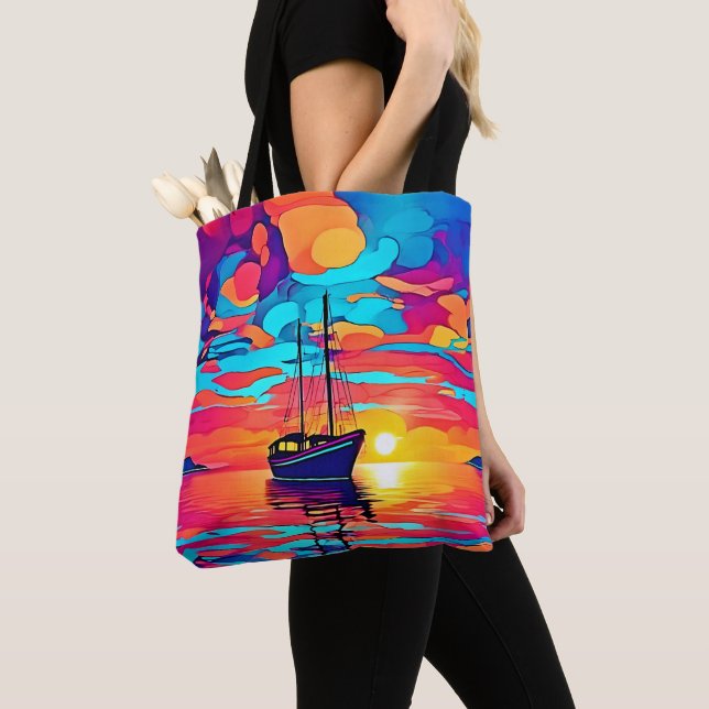 Bolsa Tote Sonho de veleiro sunset (Close Up)