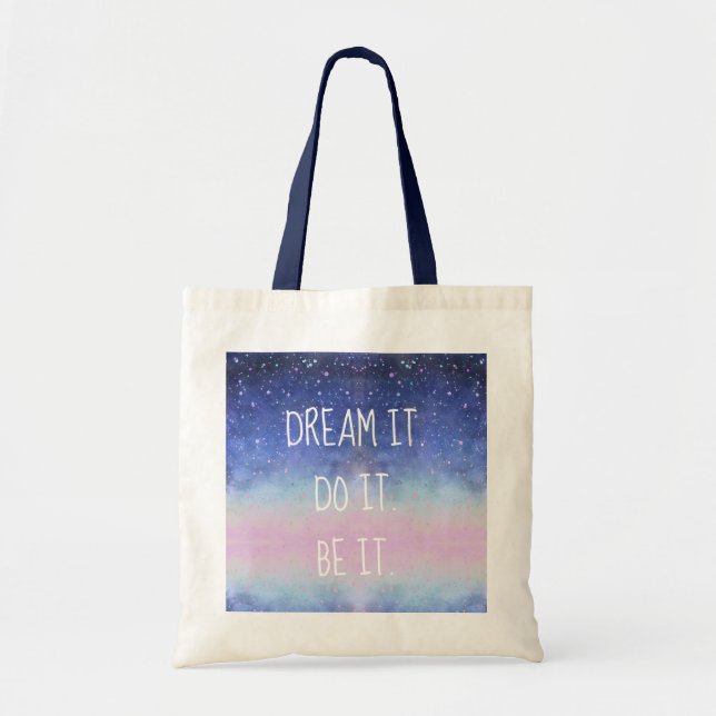 Bolsa Tote Sonho ele é ele sacola estrelado do céu nocturno (Frente)