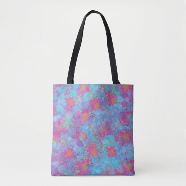 Bolsa Tote Sonho Rosa e Turquesa (Frente)