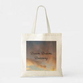 Bolsa Tote Sonho, Sonho, Sonhando com o saco de nuvens rosa