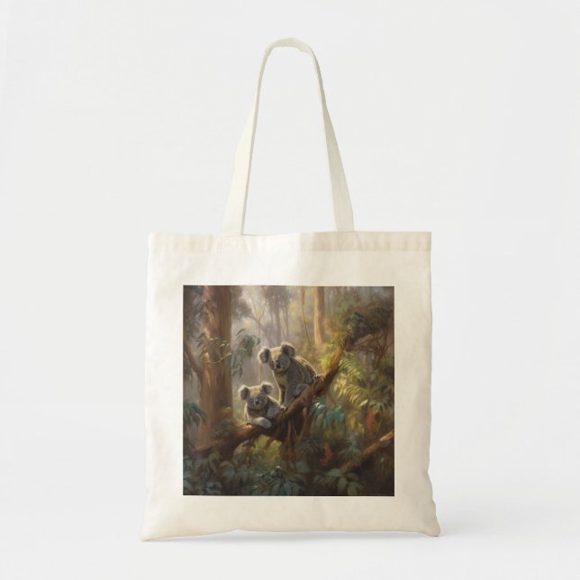 Bolsa Tote Sonhos da Floresta de Koalás (Frente)