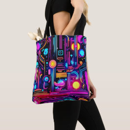 Bolsa Tote Sonhos de Neon Circuitry