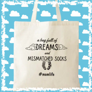Bolsa Tote Sonhos Divertidos Vida Atarefada de Mãe Presente d