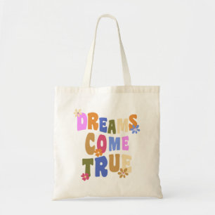Bolsa Tote sonhos se tornam realidade Flor retrô Hippie Groov