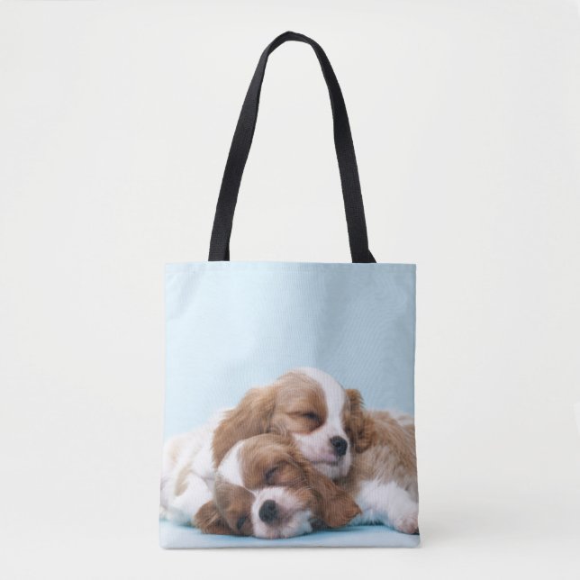 Bolsa Tote Sono descuidado dos Spaniels de rei Charles (Frente)