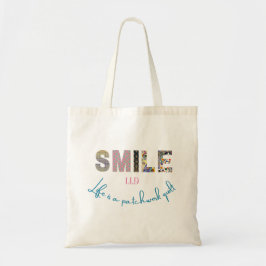 Bolsa Tote Sorria! A vida é um pacote personalizável
