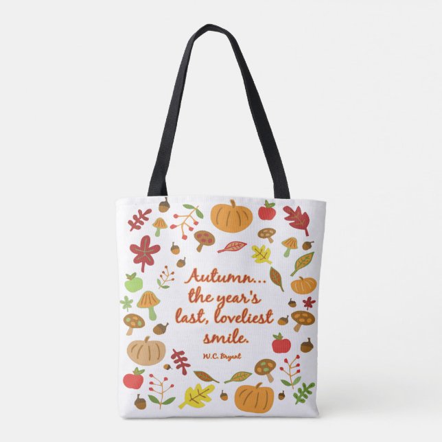 Bolsa Tote Sorriso de outono (Verso)
