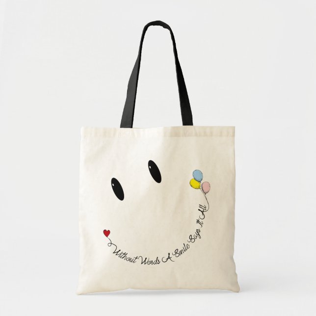 Bolsa Tote Sorriso de rosto feliz (Frente)