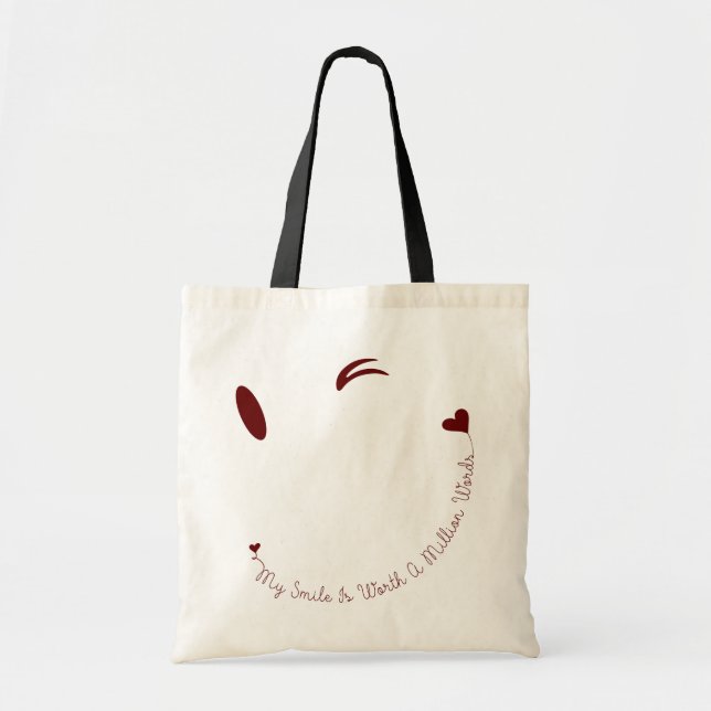 Bolsa Tote Sorriso de rosto feliz (Frente)