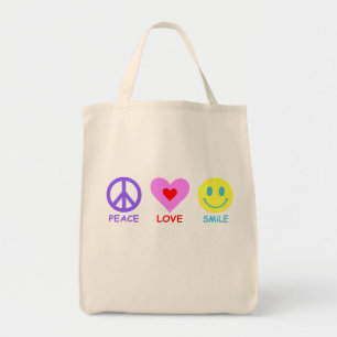 Bolsa Tote Sorriso do amor da paz