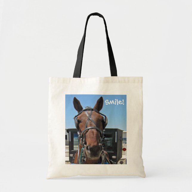 Bolsa Tote Sorriso do cavalo de Amish! (Frente)