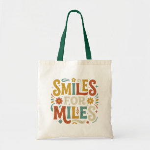 Bolsa Tote Sorrisos Para Milhas Retro Positivo Boho