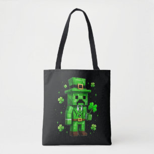Bolsa Tote Sorte Duende Divertido Jogo de Vídeo do Dia de São