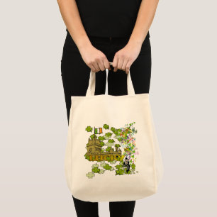 Bolsa Tote Sorte Pequeno Duende e Seu Castelo Irlandês