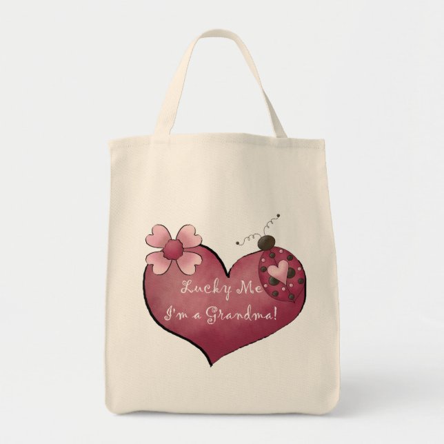 Bolsa Tote Sorte que sou Camisetas e presentes da vovó (Frente)