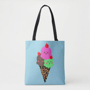 Bolsa Tote Sorvete Bonito - Cone Espacial Kawaii