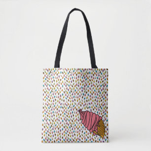 Bolsa Tote Sorvete Colorido de Morango Cone icecreamliciou S
