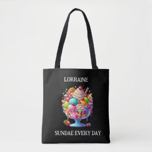 Bolsa Tote Sorvete Colorido Sundae – Ilustração de Sobremesa 