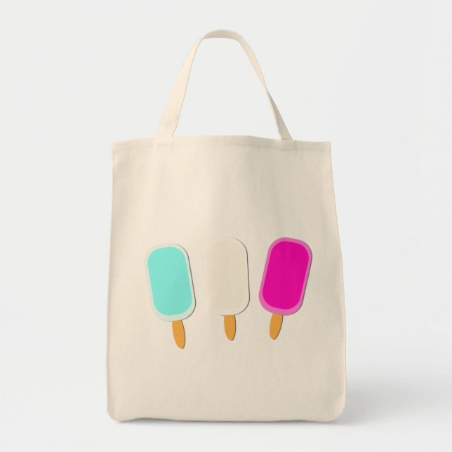 Bolsa Tote Sorvete de Verão minimalista Lollies (Frente)