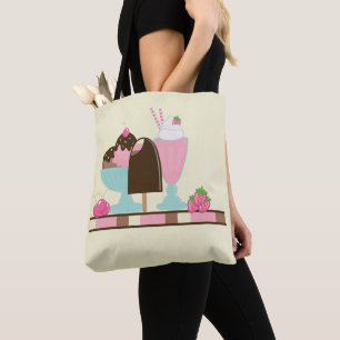 Bolsa Tote Sorvete doce Sundae & Strawberry Float