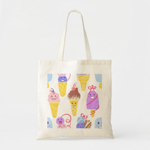 Bolsa Tote Sorvetes Kawaii, um padrão bonito e perfeito.