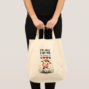 Bolsa Tote Sou apenas uma garota que ama a mercearia das vaca